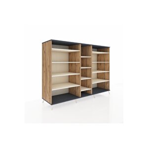 Kronos Dolap 11 Raflı  220x59x163 Çam-antrasit/aytaşı