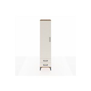 Hyperion Dolap 2 Raflı 2 Çekmeceli Tek Askılı 44x44x195 Çam-aytaşı