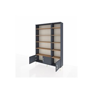 Arges Dolap 10 Raflı 3 Kapaklı 132x30x195 Antrasit-antrasit/çam