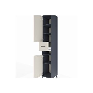 Hyperion Dolap 5 Raflı Tek Çekmeceli 2 Kapaklı 44x44x243 Antrasit-aytaşı