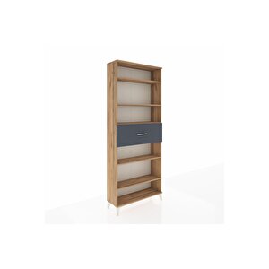 Arges Dolap 5 Raflı Tek Çekmeceli 88x30x221 Çam-antrasit