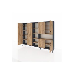 Arges Dolap 13 Raflı 6 Kapaklı 220x30x163 Antrasit-çam