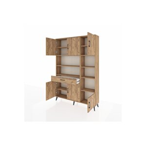 Arges Gardrop 10 Raflı Tek Çekmeceli 6 Kapaklı 132x30x195 Çam-çam