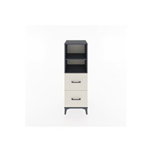 Hyperion Dolap 2 Raflı 2 Çekmeceli 44x44x134 Antrasit-aytaşı