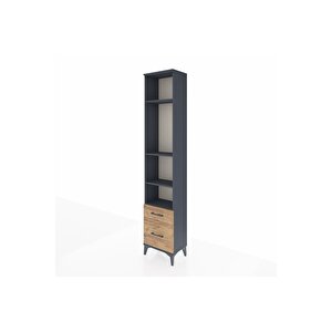 Arges Dolap 4 Raflı 2 Çekmeceli 44x30x221 Antrasit-çam