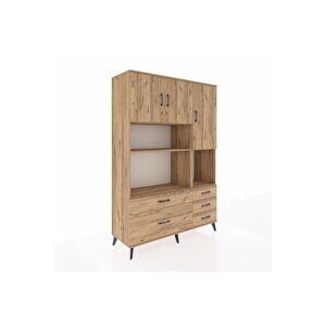 Hyperion Gardrop 8 Raflı 5 Çekmeceli 3 Kapaklı 132x44x195 Çam-çam