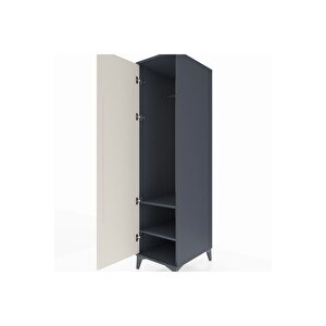 Kronos Dolap 2 Raflı Tek Kapaklı Tek Askılı 44x59x182 Antrasit-aytaşı