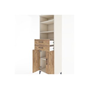 Hyperion Dolap 4 Raflı 2 Çekmeceli 2 Kapaklı 60x44x195 Aytaşı-çam