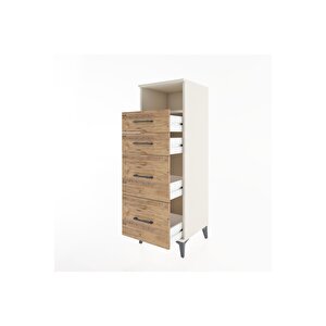 Hyperion Dolap Tek Raflı 4 Çekmeceli 44x44x134 Aytaşı-çam
