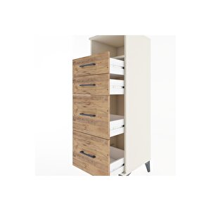 Hyperion Dolap Tek Raflı 4 Çekmeceli 44x44x134 Aytaşı-çam