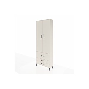 Arges Dolap Tek Raflı 3 Çekmeceli Tek Askılı 88x30x243 Aytaşı-aytaşı