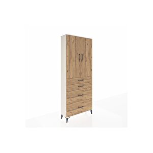 Arges Dolap 3 Raflı 4 Çekmeceli 2 Kapaklı 88x30x221 Aytaşı-çam