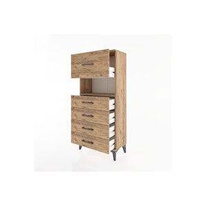 Hyperion Dolap Tek Raflı 5 Çekmeceli 60x44x134 Çam-çam