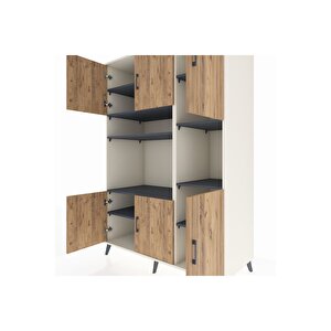 Kronos Dolap 9 Raflı 6 Kapaklı 132x59x195 Aytaşı-çam/antrasit