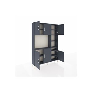 Arges Gardrop 10 Raflı 6 Kapaklı 132x30x195 Antrasit-antrasit