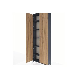 Arges Dolap 5 Raflı 2 Kapaklı 88x30x243 Antrasit-çam