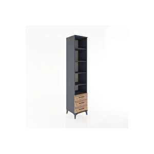 Hyperion Dolap 5 Raflı 3 Çekmeceli 44x44x221 Antrasit-çam