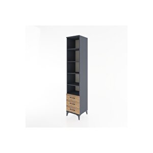Hyperion Dolap 5 Raflı 3 Çekmeceli 44x44x221 Antrasit-çam