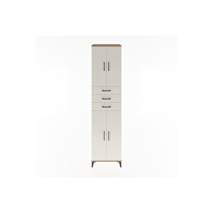 Hyperion Dolap 5 Raflı 3 Çekmeceli 4 Kapaklı 60x44x243 Çam-aytaşı