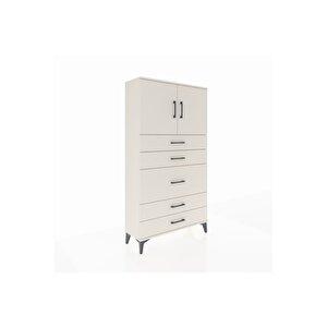 Arges Dolap 2 Raflı 5 Çekmeceli 2 Kapaklı 88x30x163 Aytaşı-aytaşı