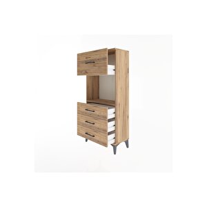 Arges Dolap Tek Raflı 4 Çekmeceli 60x30x134 Çam-çam