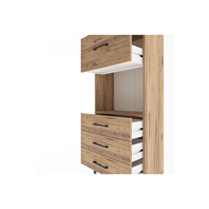 Arges Dolap Tek Raflı 4 Çekmeceli 60x30x134 Çam-çam