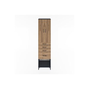 Hyperion Dolap 3 Raflı 4 Çekmeceli 2 Kapaklı 60x44x243 Antrasit-çam