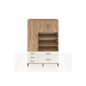 Kronos Dolap 9 Raflı 5 Çekmeceli 3 Kapaklı 132x59x195 Çam-çam/aytaşı