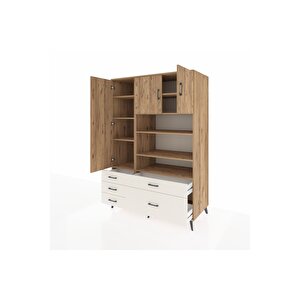Kronos Dolap 9 Raflı 5 Çekmeceli 3 Kapaklı 132x59x195 Çam-çam/aytaşı