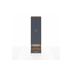 Arges Dolap 5 Raflı Tek Çekmeceli Tek Askılı 60x30x221 Çam-antrasit