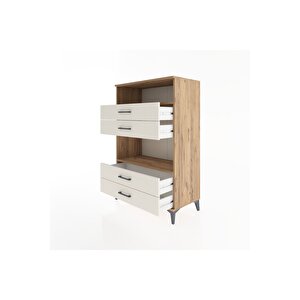 Hyperion Dolap 2 Raflı 4 Çekmeceli 88x44x134 Çam-aytaşı