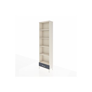 Arges Dolap 5 Raflı Tek Çekmeceli 60x30x221 Aytaşı-antrasit