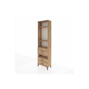 Arges Dolap 4 Raflı 3 Çekmeceli 60x30x221 Çam-çam