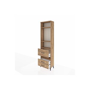 Arges Dolap 4 Raflı 3 Çekmeceli 60x30x221 Çam-çam