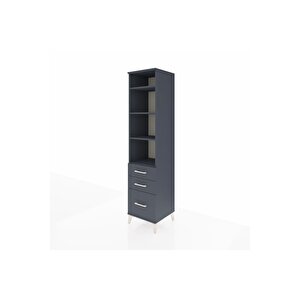 Hyperion Dolap 4 Raflı 3 Çekmeceli 44x44x195 Antrasit-antrasit