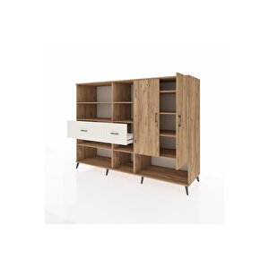 Kronos Dolap 10 Raflı 2 Çekmeceli 2 Kapaklı 220x59x163 Çam-çam/aytaşı