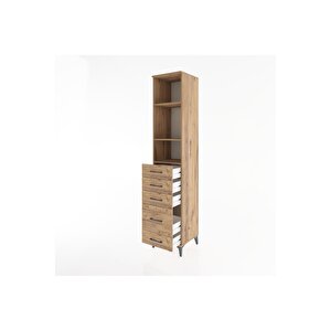 Hyperion Dolap 3 Raflı 5 Çekmeceli 44x44x221 Çam-çam