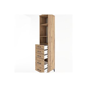 Hyperion Dolap 3 Raflı 5 Çekmeceli 44x44x221 Çam-çam