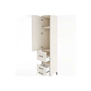 Hyperion Dolap 3 Raflı 3 Çekmeceli Tek Askılı 44x44x221 Aytaşı-aytaşı