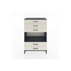 Hyperion Dolap Tek Raflı 5 Çekmeceli 88x44x134 Antrasit-aytaşı