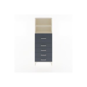 Arges Dolap 2 Raflı 5 Çekmeceli 60x30x163 Aytaşı-antrasit