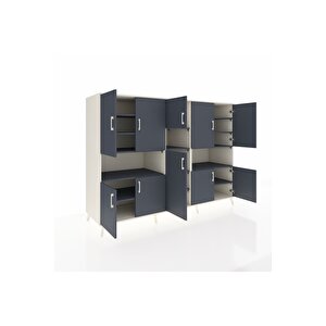 Kronos Dolap 14 Raflı 10 Kapaklı 220x59x163 Aytaşı-antrasit