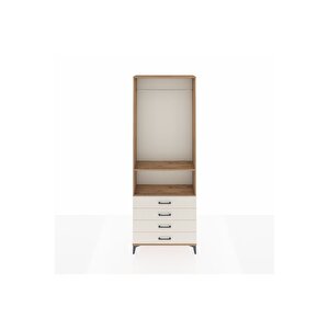 Arges Dolap 2 Raflı 4 Çekmeceli Tek Askılı 88x30x243 Çam-aytaşı