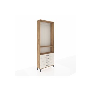 Arges Dolap 2 Raflı 4 Çekmeceli Tek Askılı 88x30x243 Çam-aytaşı
