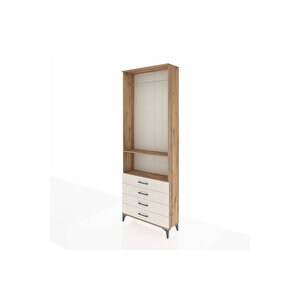 Arges Dolap 2 Raflı 4 Çekmeceli Tek Askılı 88x30x243 Çam-aytaşı