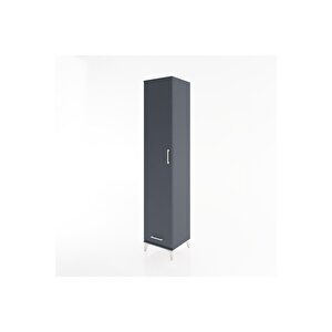 Hyperion Dolap 3 Raflı Tek Çekmeceli Tek Askılı 44x44x221 Antrasit-antrasit