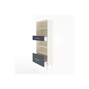 Arges Dolap 4 Raflı 2 Çekmeceli 60x30x163 Aytaşı-antrasit