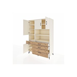 Kronos Dolap 9 Raflı 4 Çekmeceli 4 Kapaklı 132x59x195 Aytaşı-aytaşı/çam