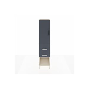 Hyperion Dolap 3 Raflı 2 Çekmeceli Tek Kapaklı 44x44x195 Aytaşı-antrasit