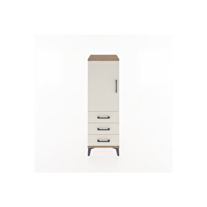 Hyperion Dolap 2 Raflı 3 Çekmeceli Tek Kapaklı 44x44x134 Çam-aytaşı